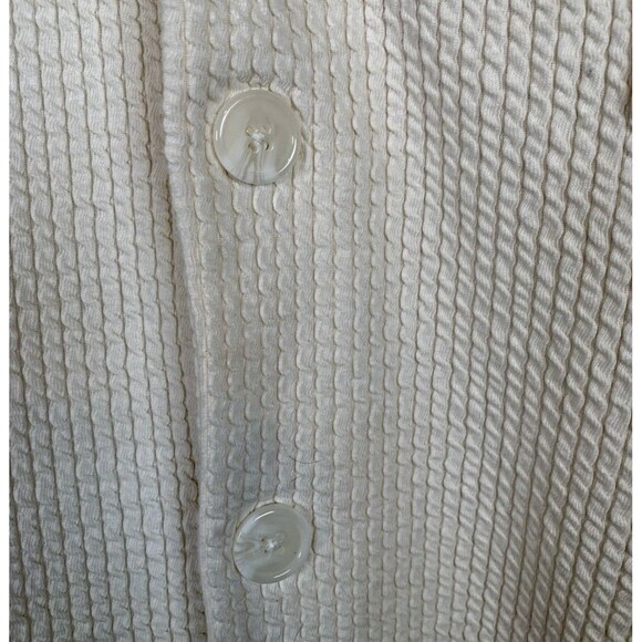 Fabletics Ivory Button Up Short Sleeve Collared Blouse Top Women’s Size 3X - Picture 3 of 8